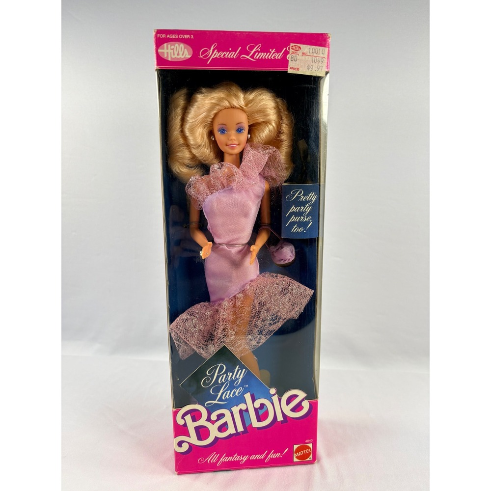 Vintage 1989 Mattel Party Lace Barbie Doll 4843 Special Limited Edition NIB
